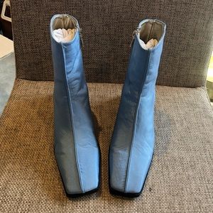 Suzanne Rae powder blue ankle boots